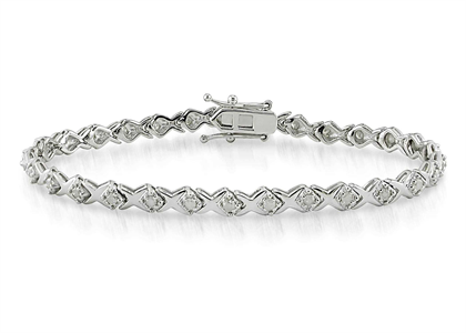 Silver Plated CZ Studded Tennis Bracelet